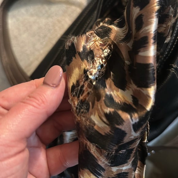 Euc sophia caperelli peacock brooch purse with leopard lining - Picture 5 of 5